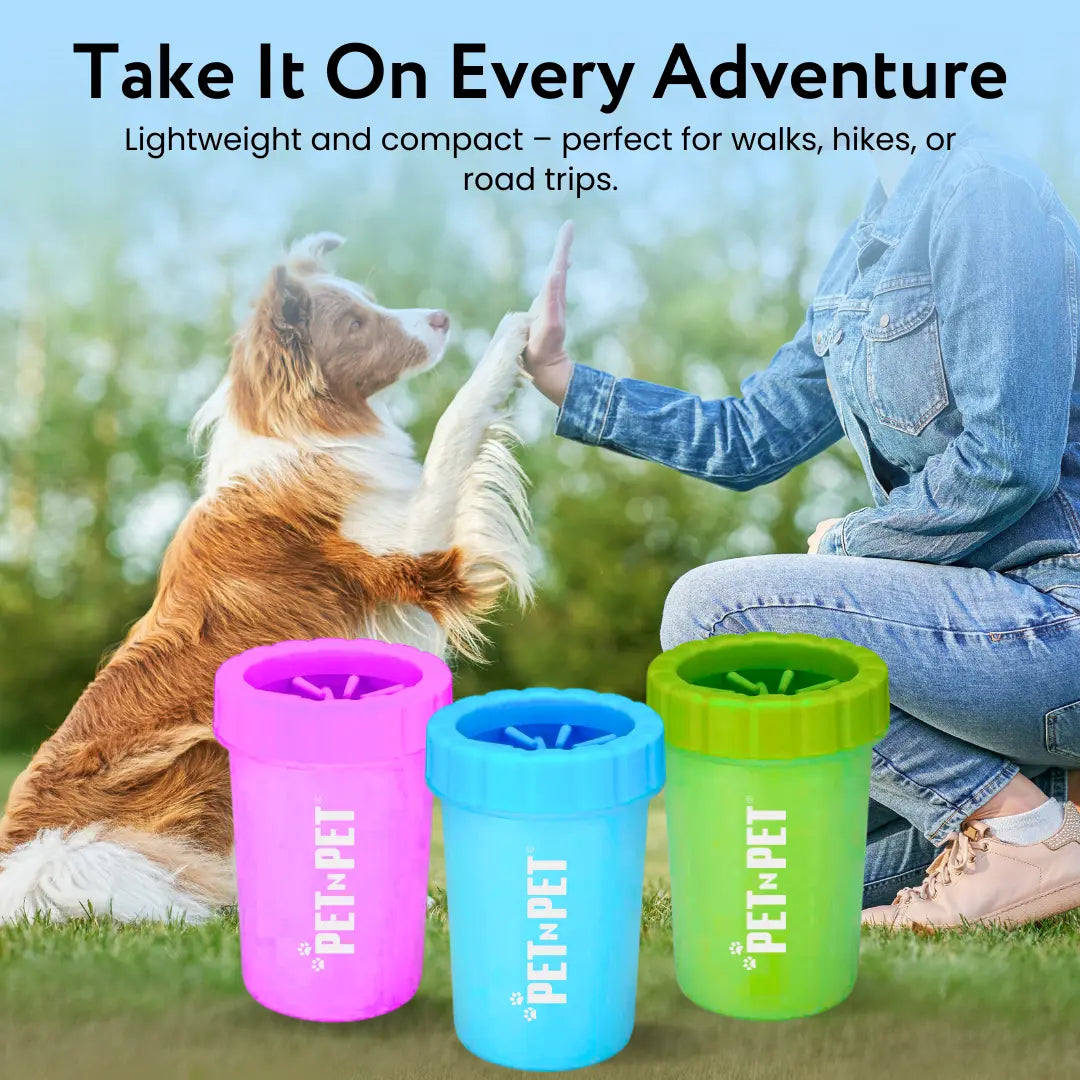 Pet N Pet Portable Dog Paw Washer and Cleaner, Muddy Paws Easy Cleaning Cup - Blue