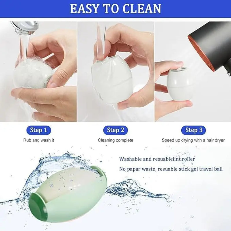 Washable Reusable Pet Hair Remover Sticky Roller Brush – Portable Lint Shaver for Pet Grooming and Clothes Dust Cleaning