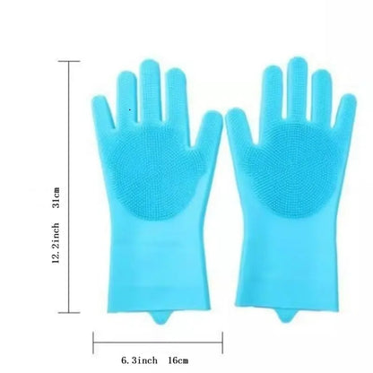 Professional Pet Bathing Gloves for Dogs and Cats - Anti-Scratch and Bite Protection, Extended Cleaning Brush, Essential Grooming Tool, and Paw Cleaner