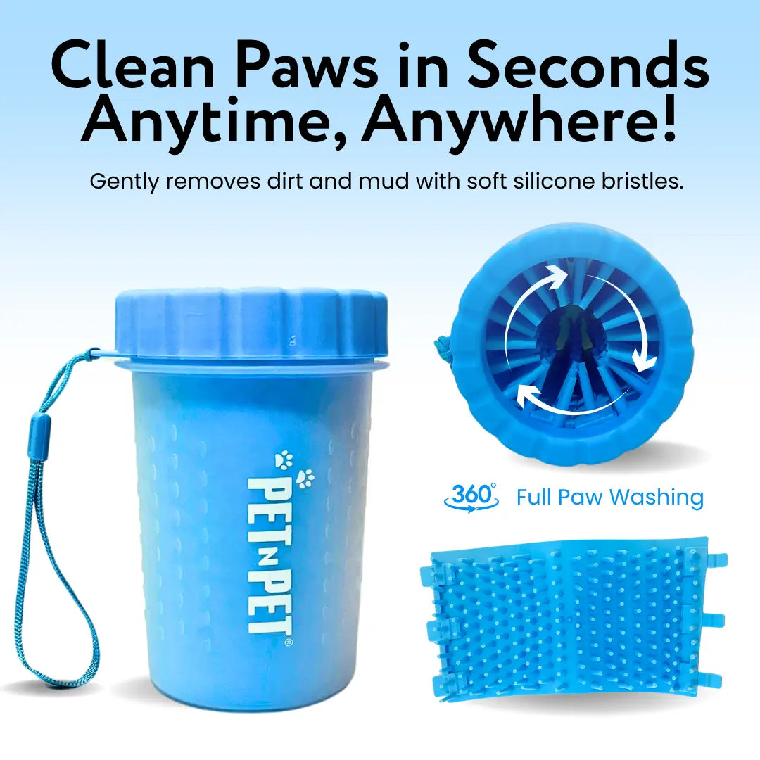 Pet N Pet Portable Dog Paw Washer and Cleaner, Muddy Paws Easy Cleaning Cup - Blue
