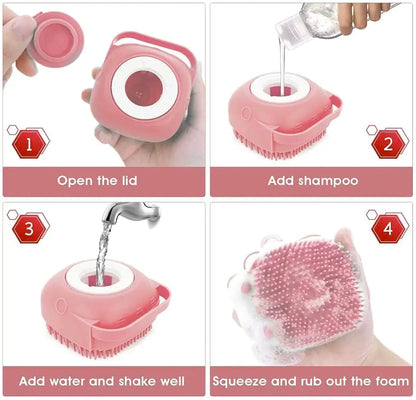 Portable Silicone Pet Paw Cleaner with Ergonomic Grip - Universal Cleaner for Dogs and Cats of All Sizes, Includes Set of 3 Absorbent Polyester Deodorizing Towels