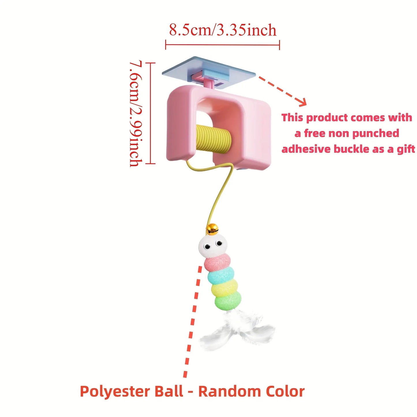 Automatic Interactive Cat Toy with Motion-Activated Rolling Ball and Hanging Wand for Engaging Indoor Play