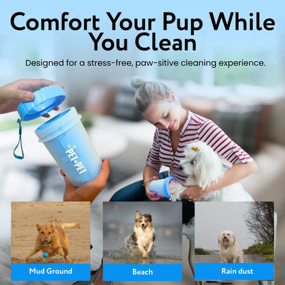 Pet N Pet Portable Dog Paw Washer and Cleaner, Muddy Paws Easy Cleaning Cup - Blue